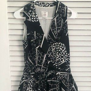 Suze Chen Maggy Boutique Womens Black White Belted